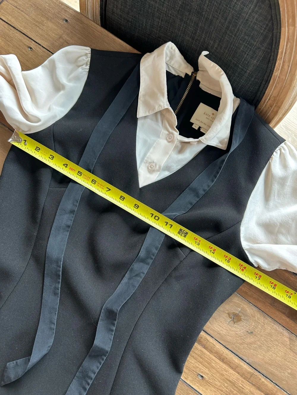 Kate Spade Bow Tie Crepe Silk A Line Black Dress 6